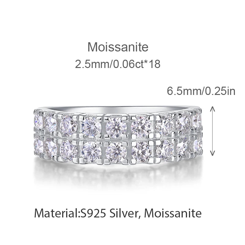Double Halo Moissanite Engagement Ring – 925 Sterling Silver | Rhodium Finish — photo 4 of 7