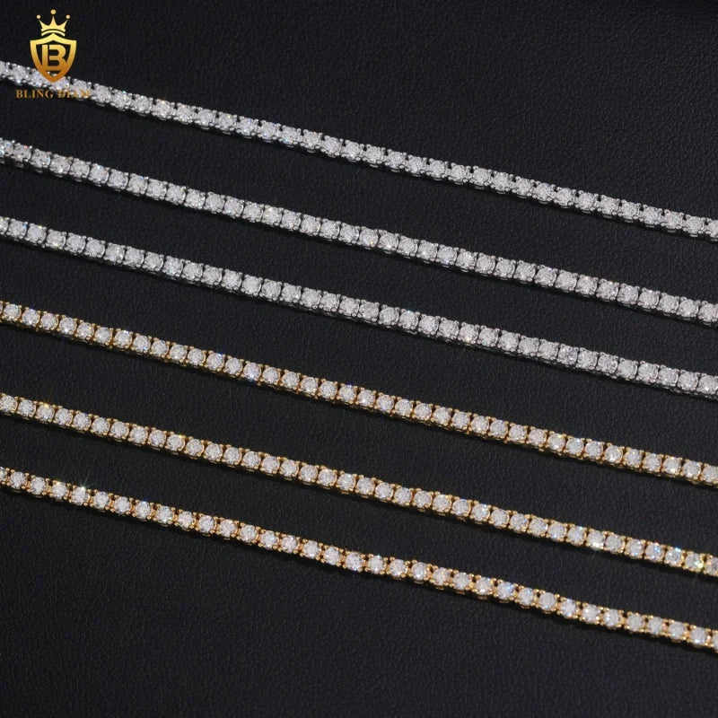 925 Silver VVS Moissanite 2mm Tennis Chain & Bracelet – Iced Out — photo 7 of 8