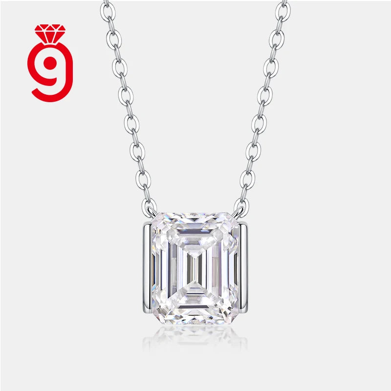 5ct Emerald Cut Moissanite Pendant Necklace – 925 Sterling Silver — photo 1 of 7