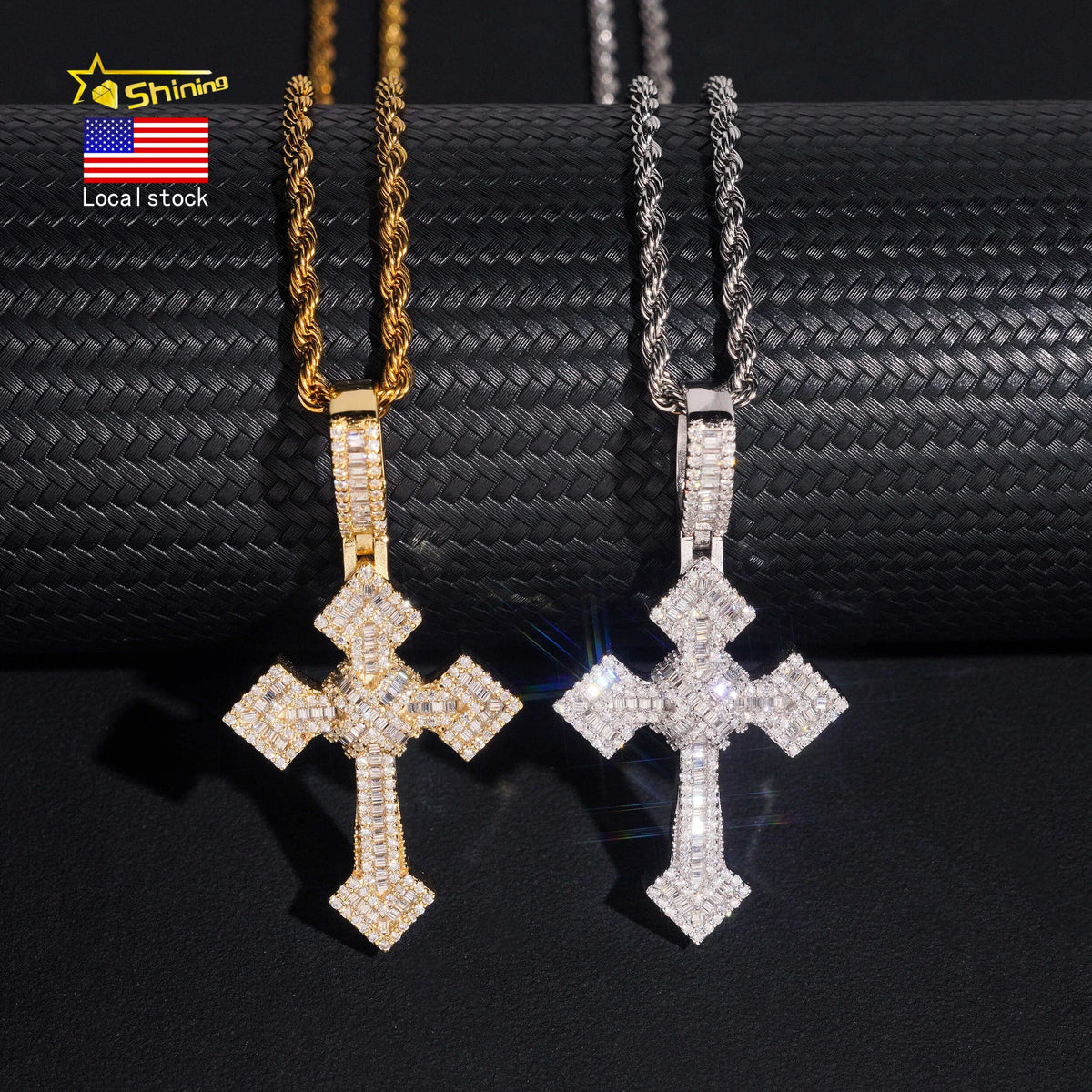VVS Moissanite Iced Out Cross Pendant – 925 Sterling Silver | Hip Hop | GRA Certified — photo 7 of 7