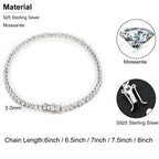 VVS Moissanite Tennis Bracelet – 925 Sterling Silver | 2mm–6mm | Gold & White Gold | GRA Certified — photo 6 of 16
