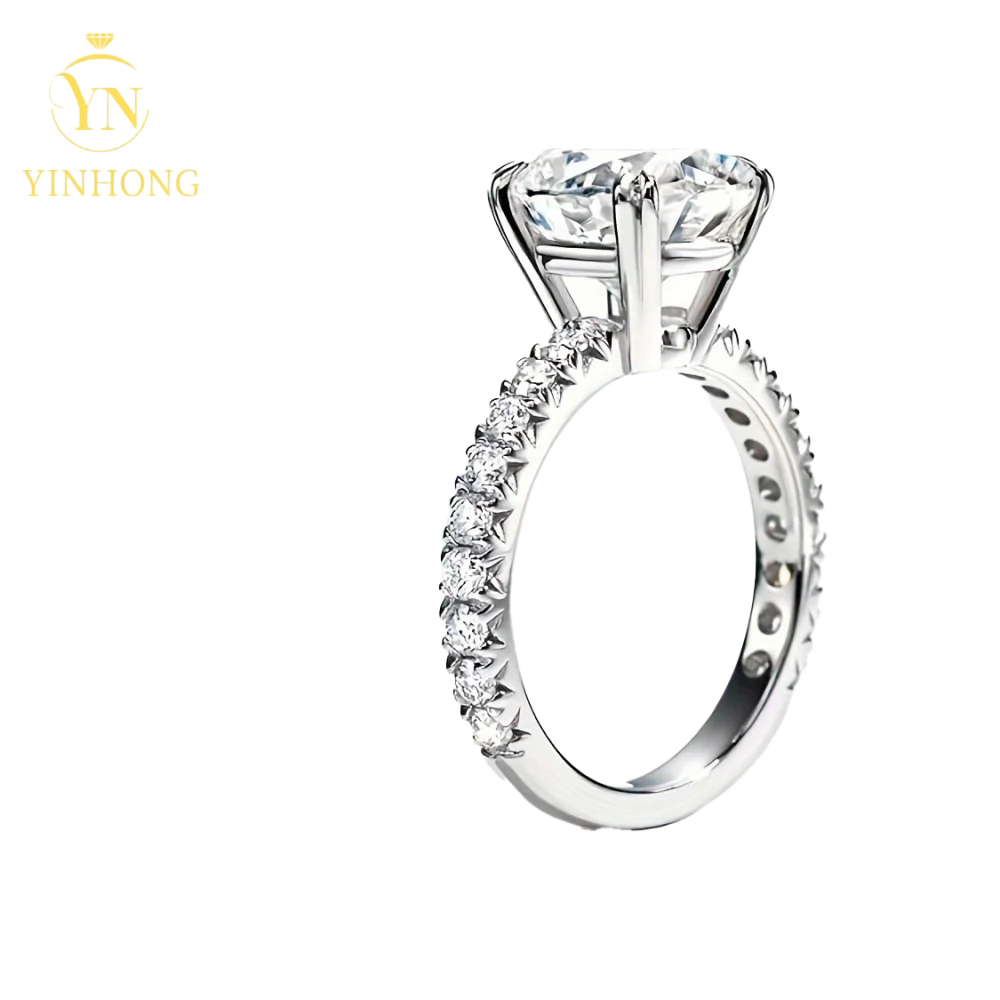 5ct Oval Moissanite Hidden Halo Ring – 925 Sterling Silver | 18K Gold — photo 4 of 7