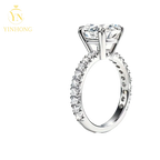 5ct Oval Moissanite Hidden Halo Ring – 925 Sterling Silver | 18K Gold — photo 4 of 7