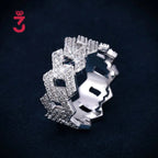 Iced Out 2-Row Cuban Link Moissanite Ring – 925 Sterling Silver | VVS D Color — photo 5 of 8