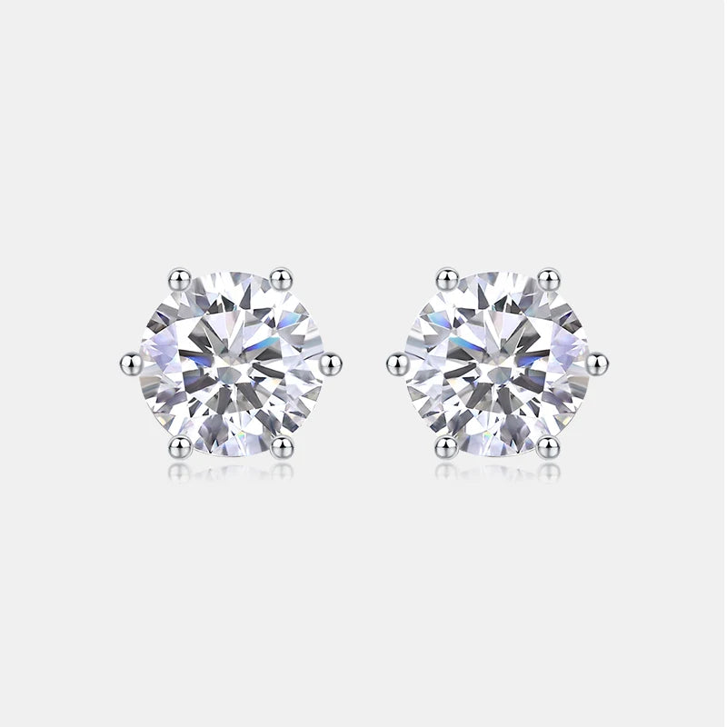 1ct Moissanite Classic Stud Earrings – 925 Sterling Silver — photo 5 of 7