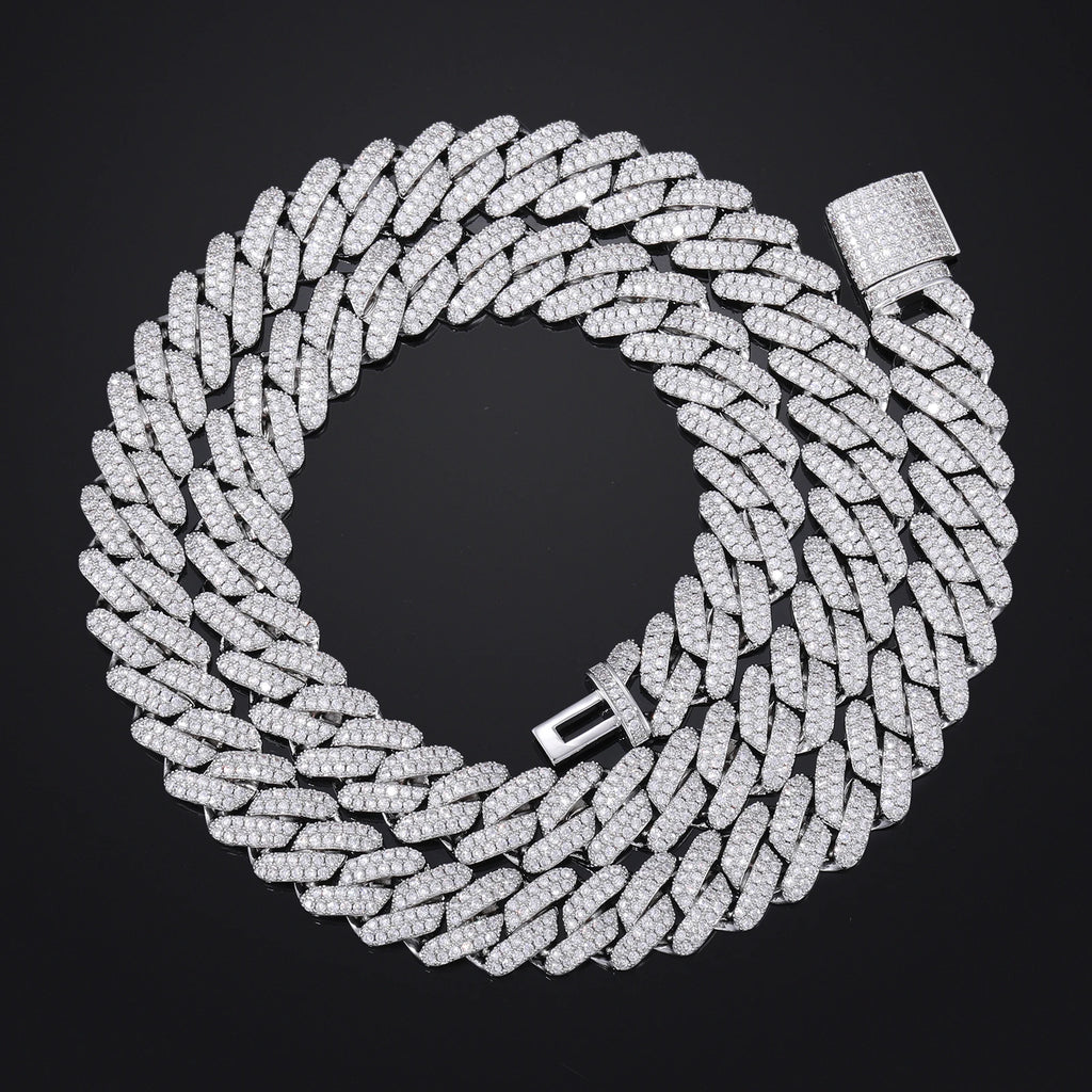 14mm Iced Out CZ Cuban Link Chain Necklace – 18K Gold-Tone & White Gold — photo 4 of 8
