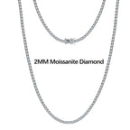 2mm Moissanite Tennis Necklace – 925 Sterling Silver | Unisex Choker Chain — photo 6 of 6