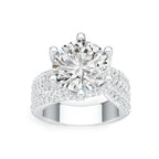 5ct Round Moissanite Pavé Statement Ring – 925 Sterling Silver | 18K Gold — photo 2 of 7