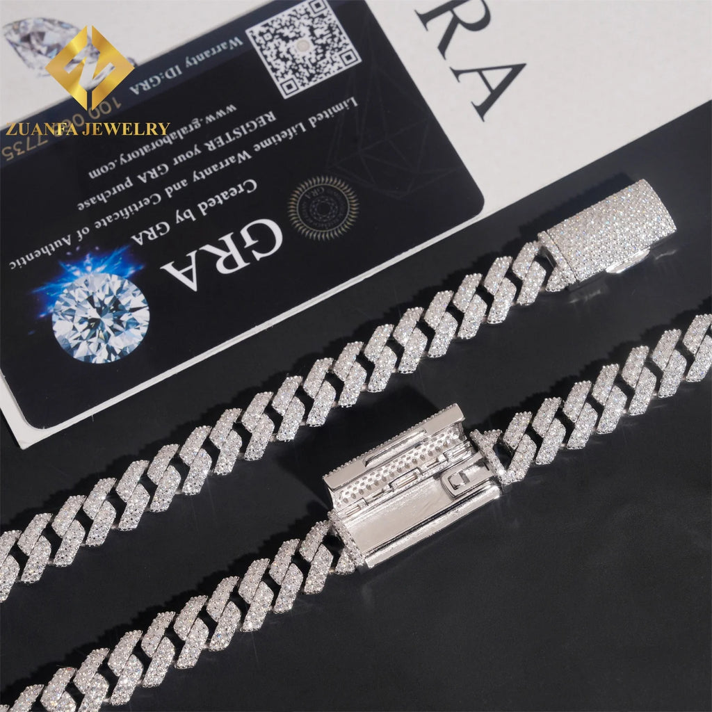 925 Silver Iced Out 10mm Cuban Link Moissanite Chain – Hip Hop | GRA Certified — photo 6 of 7