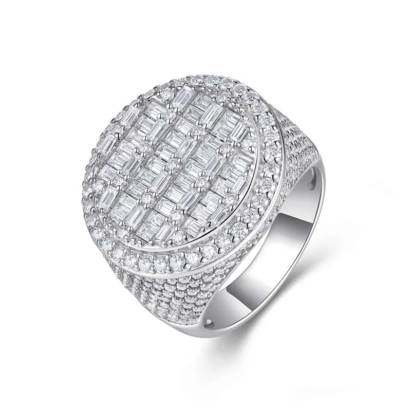 VVS Moissanite Iced Out Cluster Ring – 925 Sterling Silver | 18K White Gold | GRA Certified — photo 7 of 7