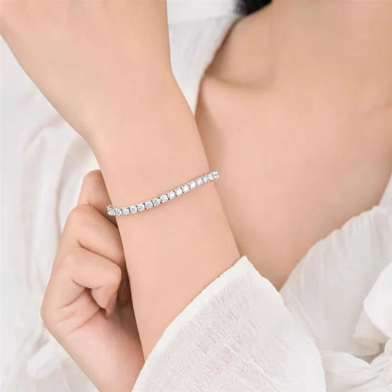 3mm VVS Moissanite Tennis Bracelet – 925 Sterling Silver | Gold Plated | GRA Certified — photo 4 of 7
