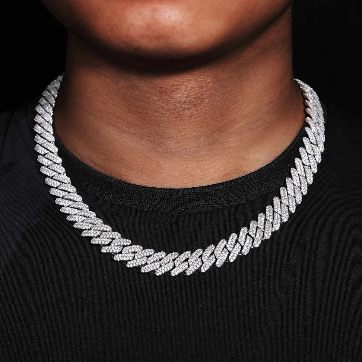14mm Iced Out CZ Cuban Link Chain Necklace – 18K Gold-Tone & White Gold — photo 2 of 8