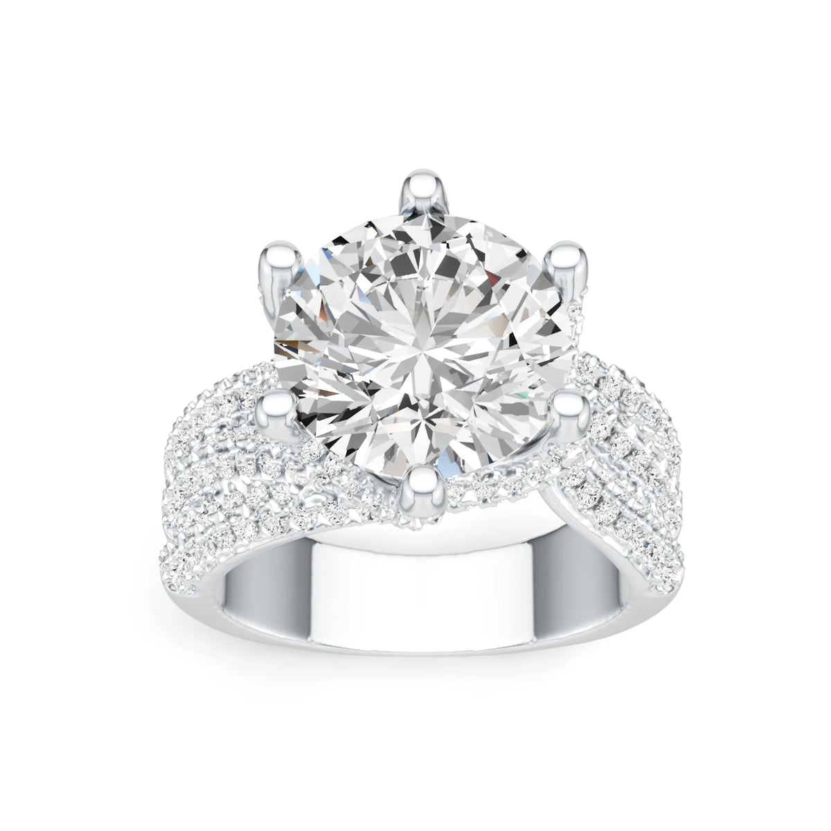 5ct Round Moissanite Pavé Statement Ring – 925 Sterling Silver | 18K Gold — photo 7 of 7