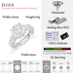 Moissanite Halo Engagement Ring – 925 Sterling Silver | White Gold Finish — photo 6 of 7