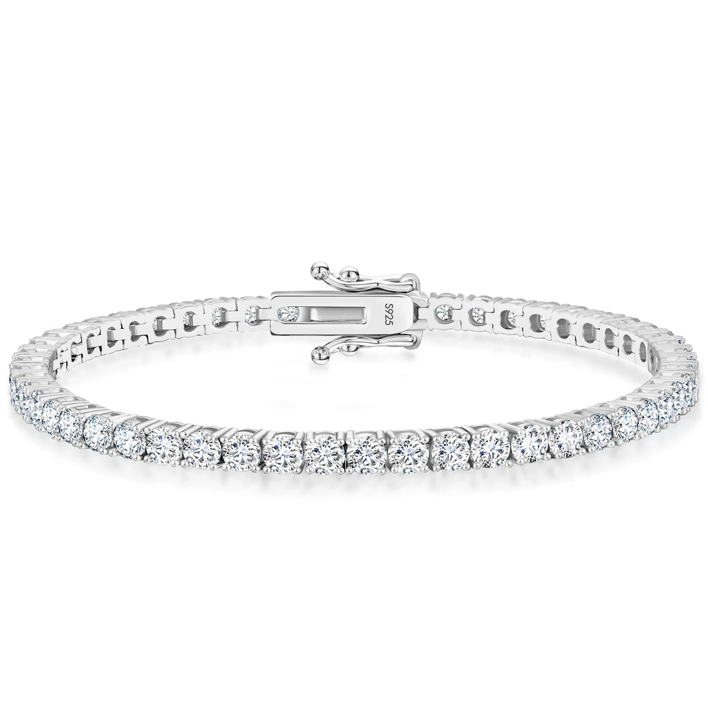 VVS1 Round Cut Moissanite Tennis Bracelet – 925 Sterling Silver | White Gold Plated — photo 7 of 7