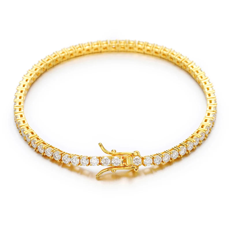 VVS Moissanite Tennis Bracelet – 925 Sterling Silver | 2mm–6mm | Gold & White Gold | GRA Certified — photo 7 of 16