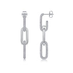 Moissanite Chain Link Drop Earrings – 925 Sterling Silver — photo 5 of 7