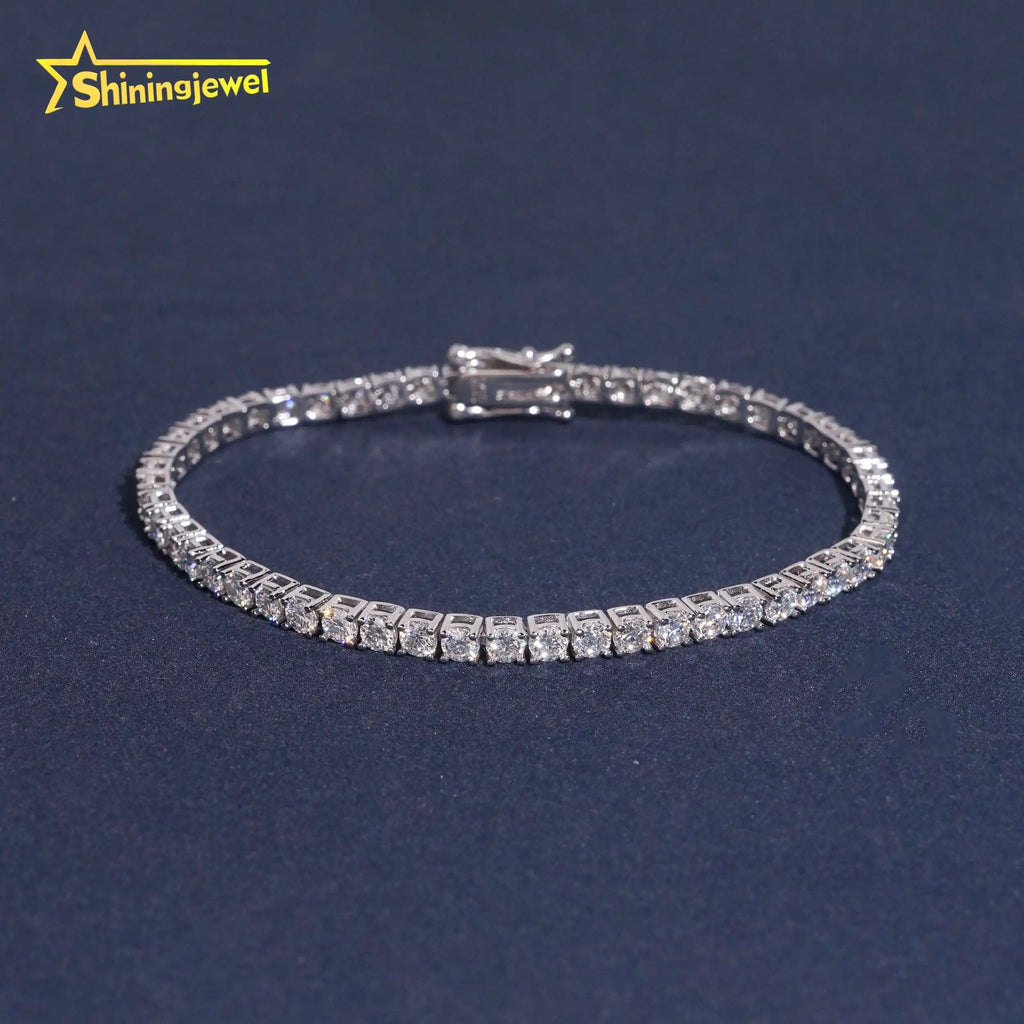 3mm Moissanite Tennis Bracelet – Round Brilliant Cut | 925 Sterling Silver — photo 8 of 8