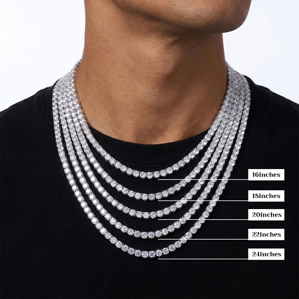 2mm Moissanite Tennis Necklace – 925 Sterling Silver | Unisex Choker Chain — photo 3 of 6