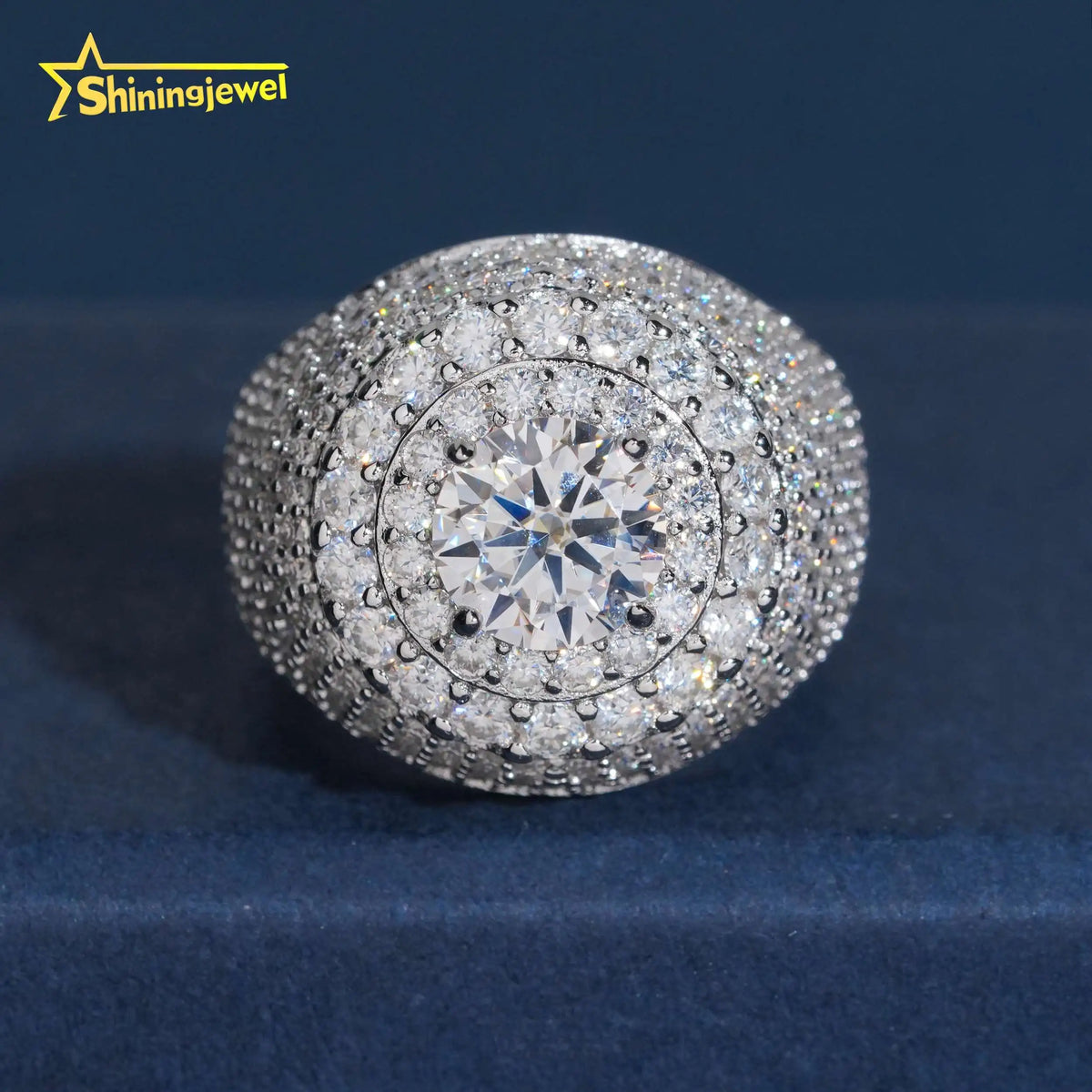 Iced Out Moissanite Hip Hop Ring – 925 Sterling Silver | GRA Certified — photo 7 of 7