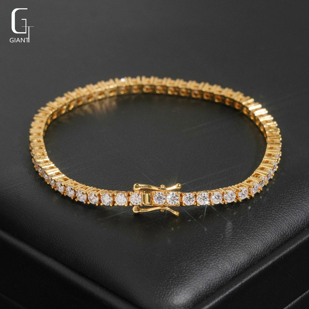 925 Silver VVS Moissanite 3mm Tennis Chain – Gold & Silver | GRA Certified — photo 7 of 8