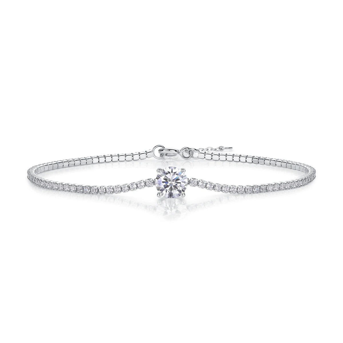 925 Silver Moissanite Tennis Bracelet – Round Cut — photo 1 of 7