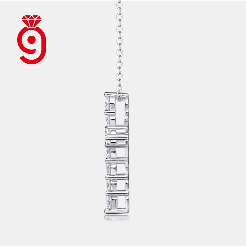 Moissanite Pavé Cross Pendant Necklace – 925 Sterling Silver | White Gold Plated — photo 2 of 7