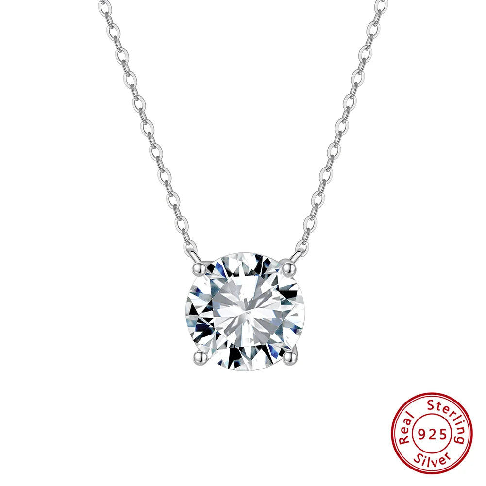 925 Silver VVS Moissanite Round Pendant Necklace – D Color | GRA Certified — photo 7 of 8