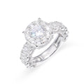 Moissanite Halo Engagement Ring – 925 Sterling Silver | White Gold Finish — photo 7 of 7