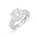 Moissanite Halo Engagement Ring – 925 Sterling Silver | White Gold Finish — photo 7 of 7