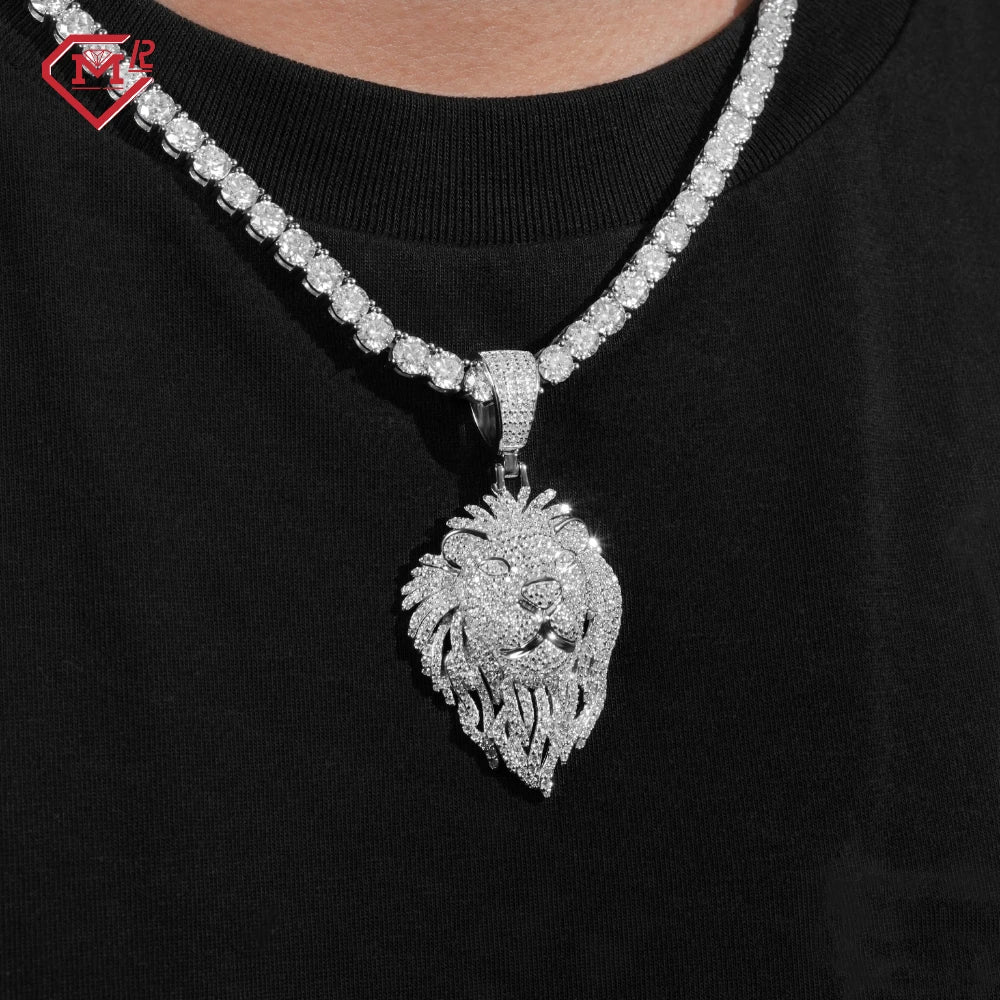 925 Silver Iced Out Lion Pendant – Moissanite | GRA Certified — photo 8 of 9