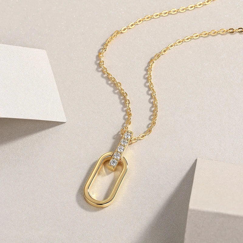 VVS Moissanite Charm Pendant Necklace – 18K Gold Plated | 925 Sterling Silver — photo 4 of 7