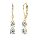 Moissanite Leverback Dangle Drop Earrings – 925 Sterling Silver | Gold & White Gold — photo 7 of 8