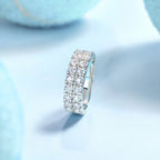 Double Halo Moissanite Engagement Ring – 925 Sterling Silver | Rhodium Finish — photo 2 of 7