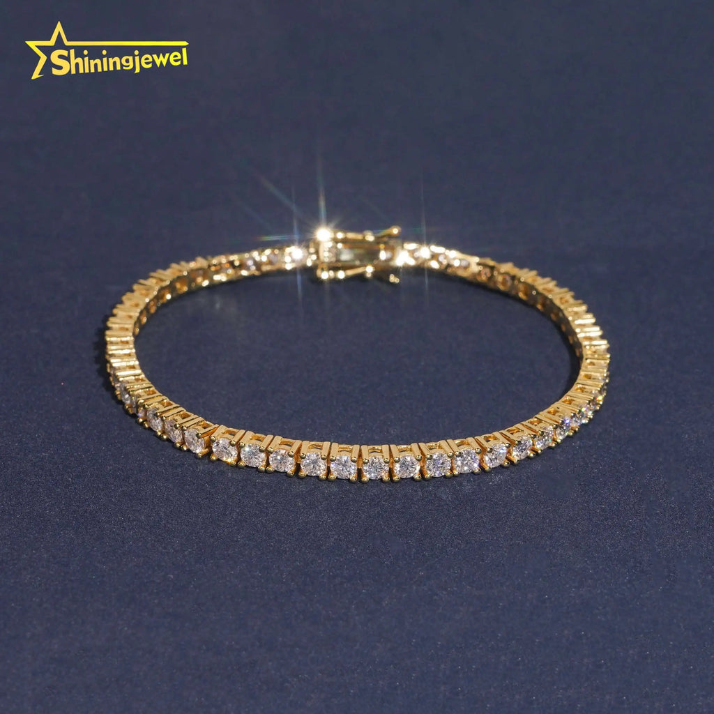 3mm Moissanite Tennis Bracelet – Round Brilliant Cut | 925 Sterling Silver — photo 3 of 8