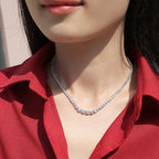 VVS Moissanite Graduated Tennis Chain Necklace – 925 Sterling Silver | GRA Certified — photo 4 of 7