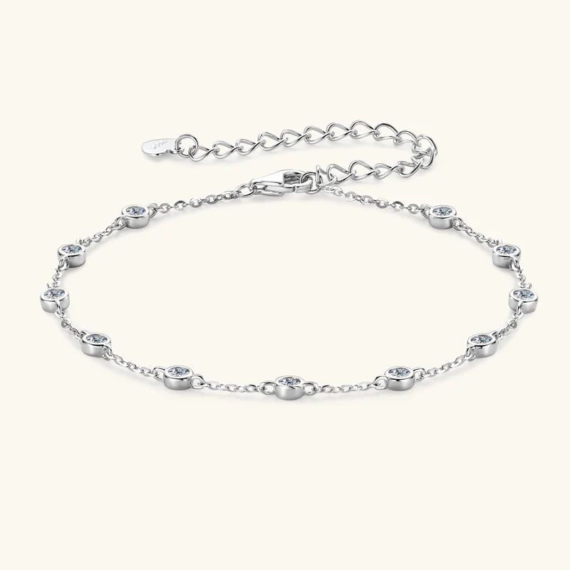 2.5mm Bezel Moissanite Tennis Bracelet – Adjustable | 925 Sterling Silver — photo 2 of 8