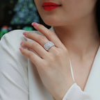 Round Brilliant Moissanite Statement Ring – 925 Sterling Silver | Gold — photo 1 of 7