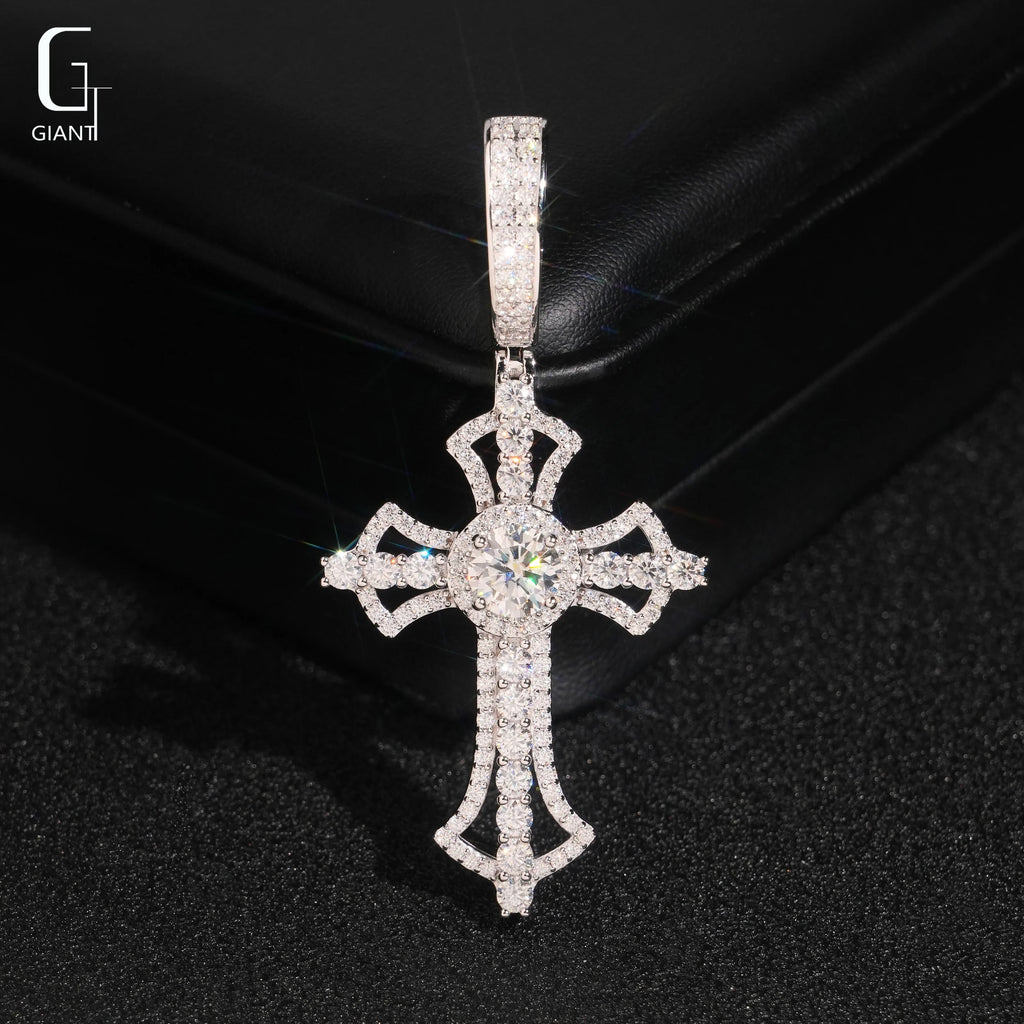 VVS Moissanite Iced Out Cross Pendant – 925 Sterling Silver | GRA Certified — photo 3 of 7