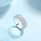 Double Halo Moissanite Engagement Ring – 925 Sterling Silver | Rhodium Finish — photo 3 of 7