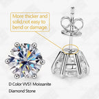 VVS Moissanite Solitaire Stud Earrings – 18K Gold Plated | 925 Sterling Silver — photo 3 of 7