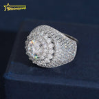 Iced Out Moissanite Hip Hop Ring – 925 Sterling Silver | GRA Certified — photo 5 of 7