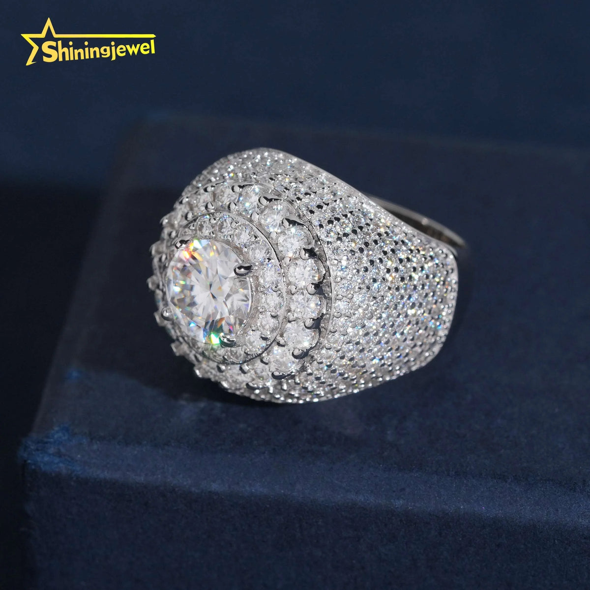 Iced Out Moissanite Hip Hop Ring – 925 Sterling Silver | GRA Certified — photo 5 of 7