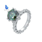 5ct Green Moissanite Vintage Flower Ring – 925 Sterling Silver | 18K Gold — photo 1 of 7