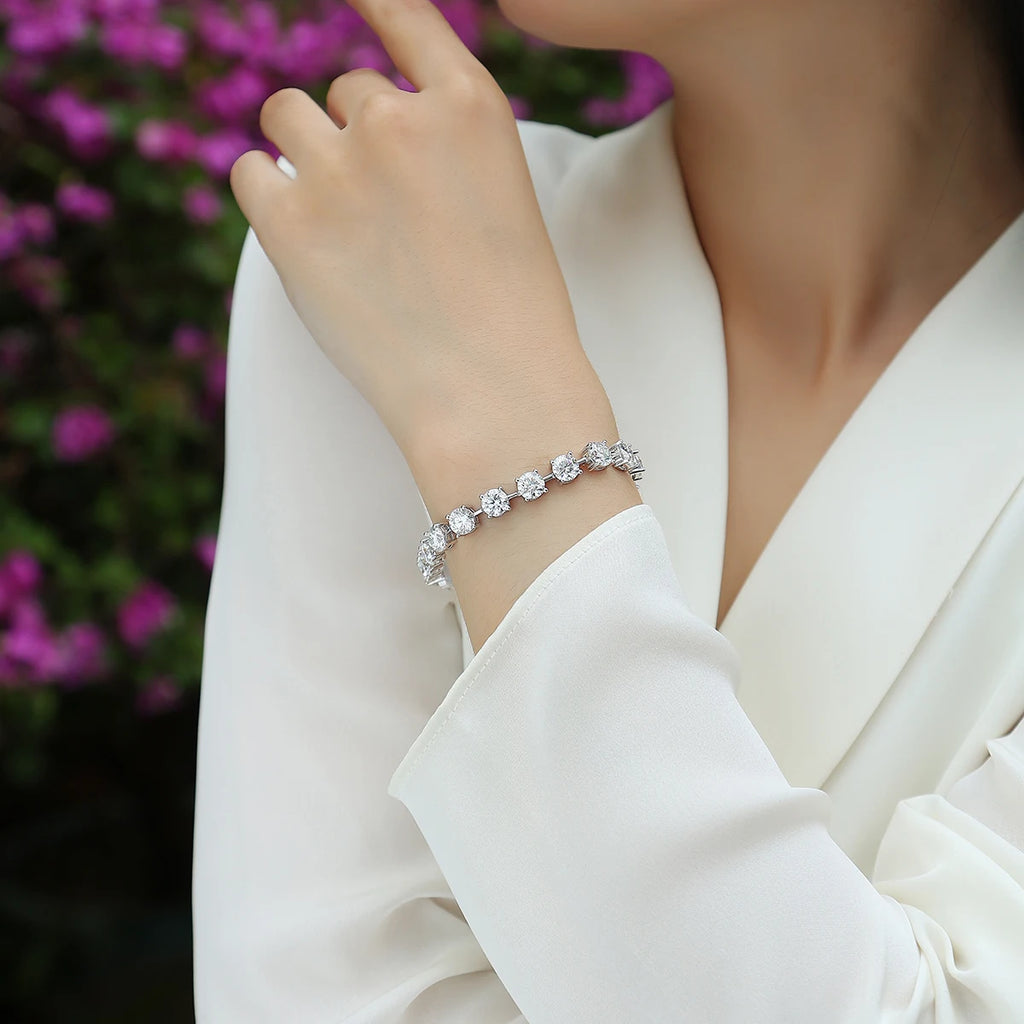 VVS Moissanite Tennis Bracelet – 3mm & 5mm | 18K Gold Plated | 925 Sterling Silver — photo 3 of 8