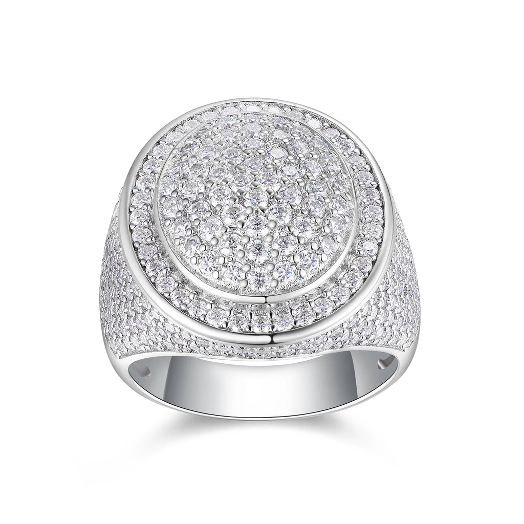 VVS1 Moissanite Full Pave Hip Hop Ring – 925 Sterling Silver | Gold Plated | GRA Certified — photo 4 of 7