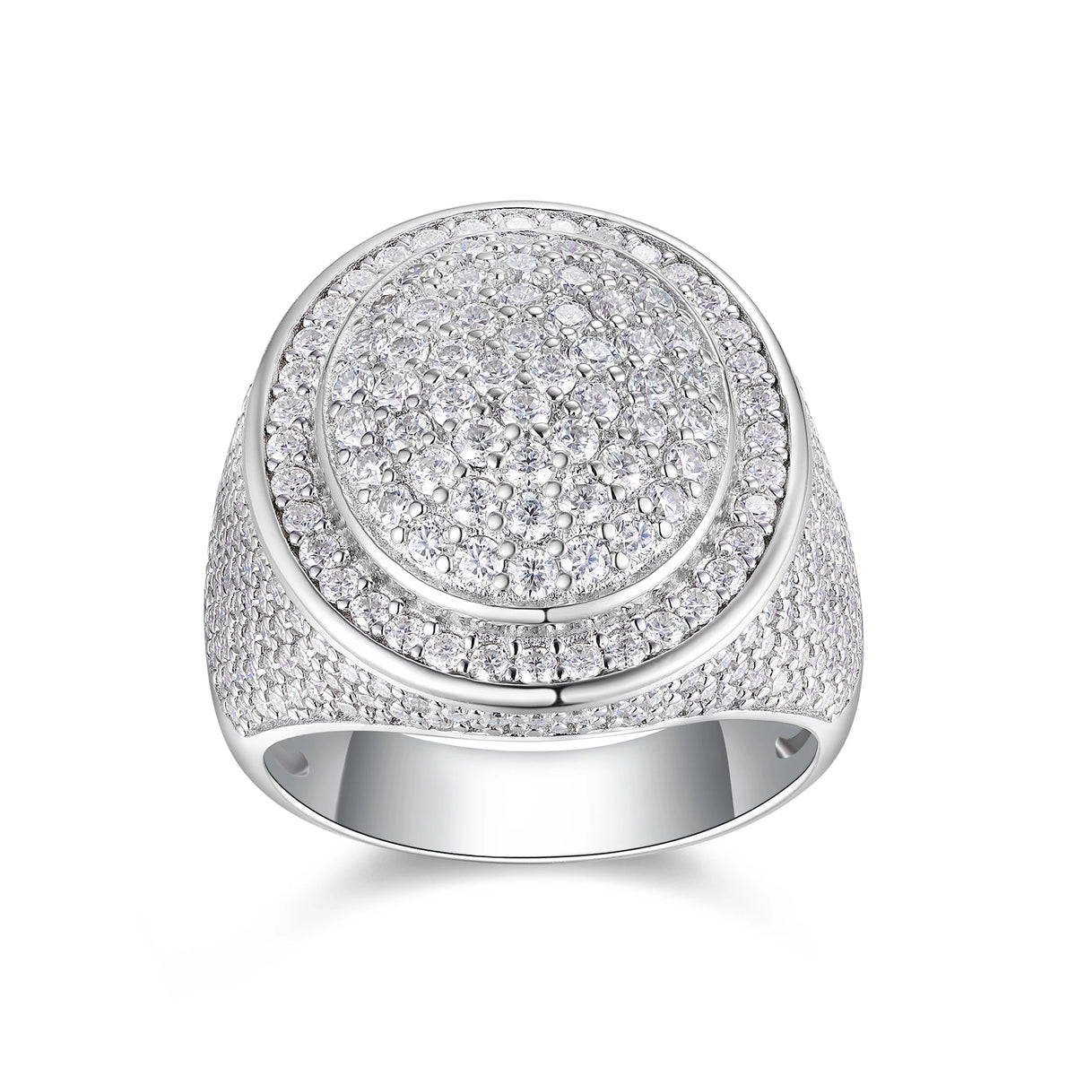 VVS1 Moissanite Full Pave Hip Hop Ring – 925 Sterling Silver | Gold Plated | GRA Certified — photo 4 of 7