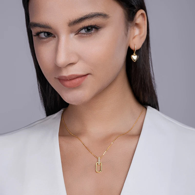 VVS Moissanite Charm Pendant Necklace – 18K Gold Plated | 925 Sterling Silver — photo 5 of 7