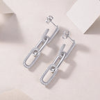 Moissanite Chain Link Drop Earrings – 925 Sterling Silver — photo 1 of 7