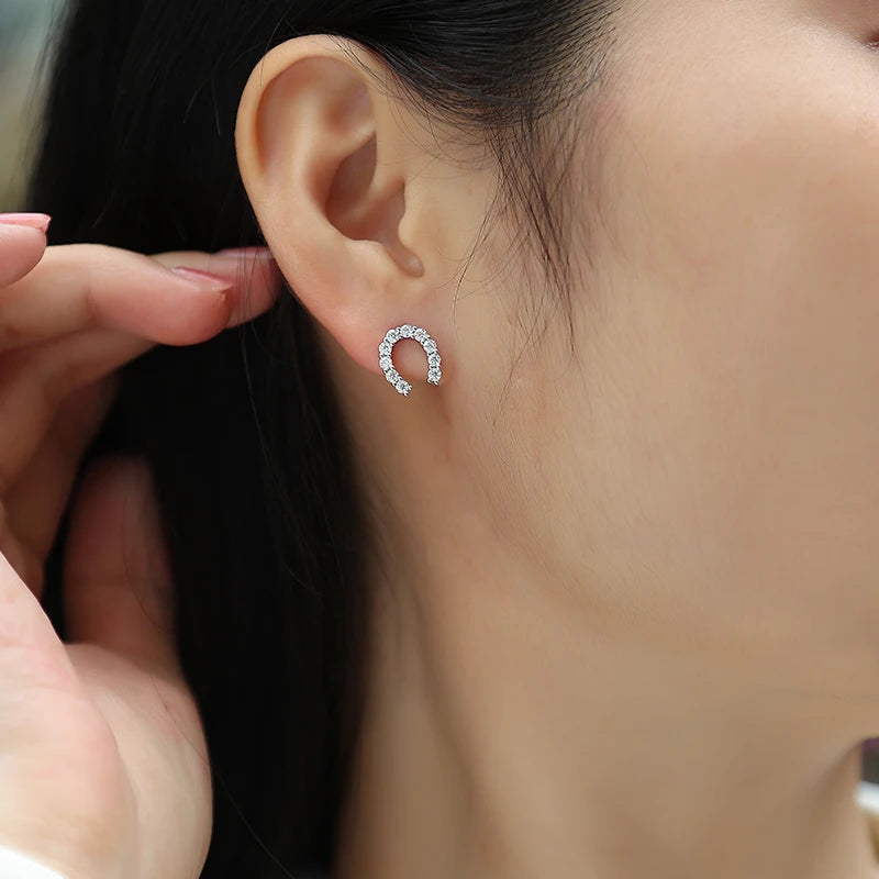 High-End Moissanite Pavé Stud Earrings – 925 Sterling Silver — photo 1 of 7
